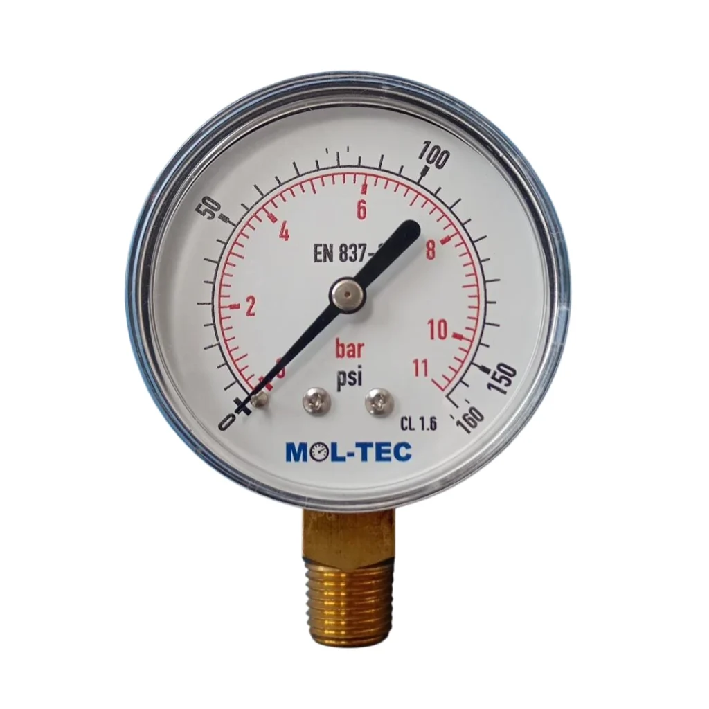 Manómetro de latón económico 135CL - MOL-TEC
